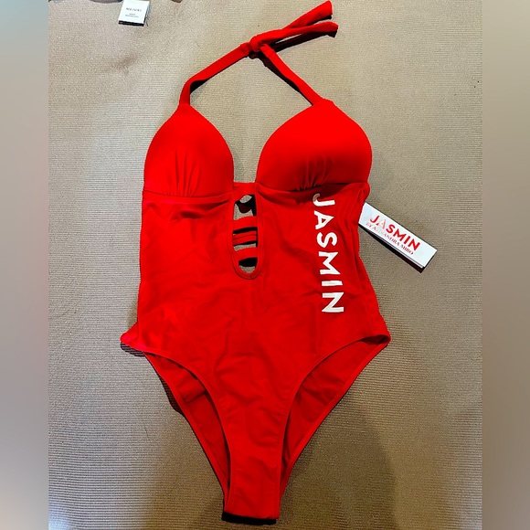 RED BAYWATCH SWIMSUIT by Jasmine - Picture 1 of 8